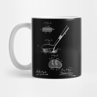 Golf Club Vintage Patent Hand Drawing Mug